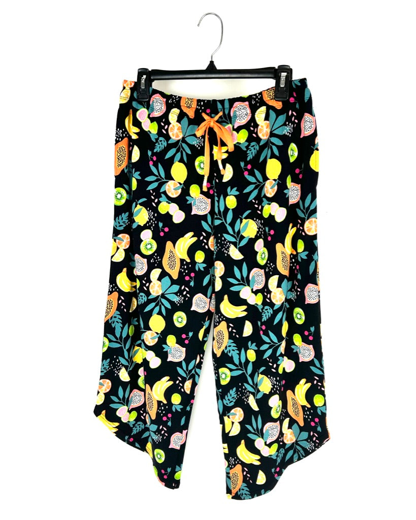 Orange And Black Fruit Pajama Set - Size 6/8