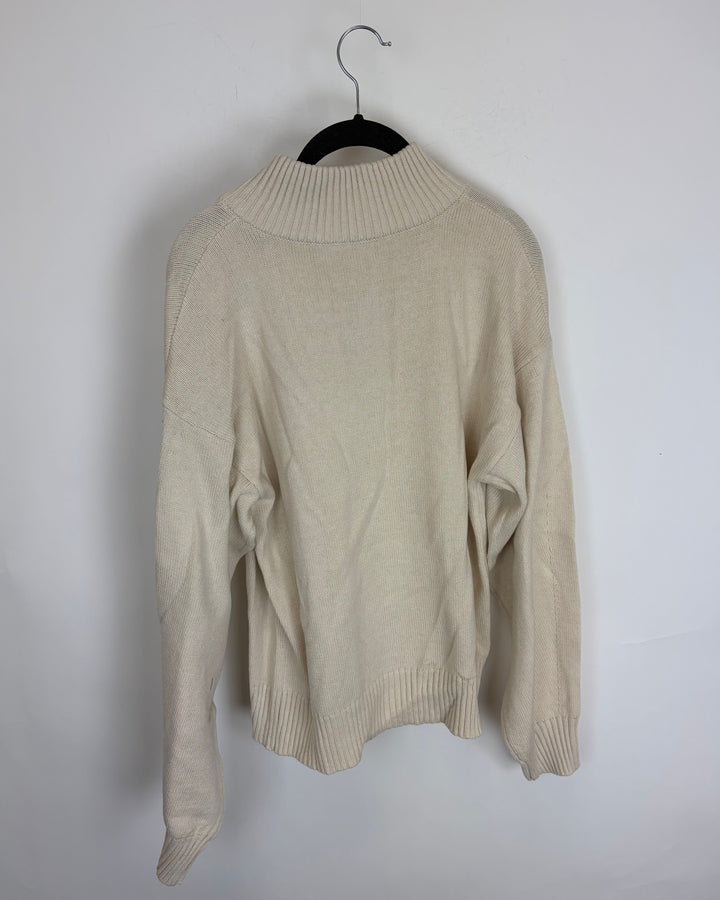 Light Tan Zip Up Sweater - Size 2/4