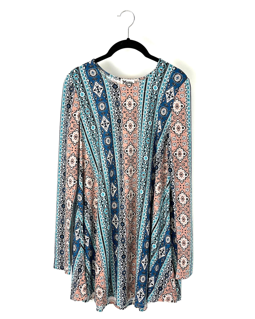 Long Sleeve Paisley Print Tunic - Small