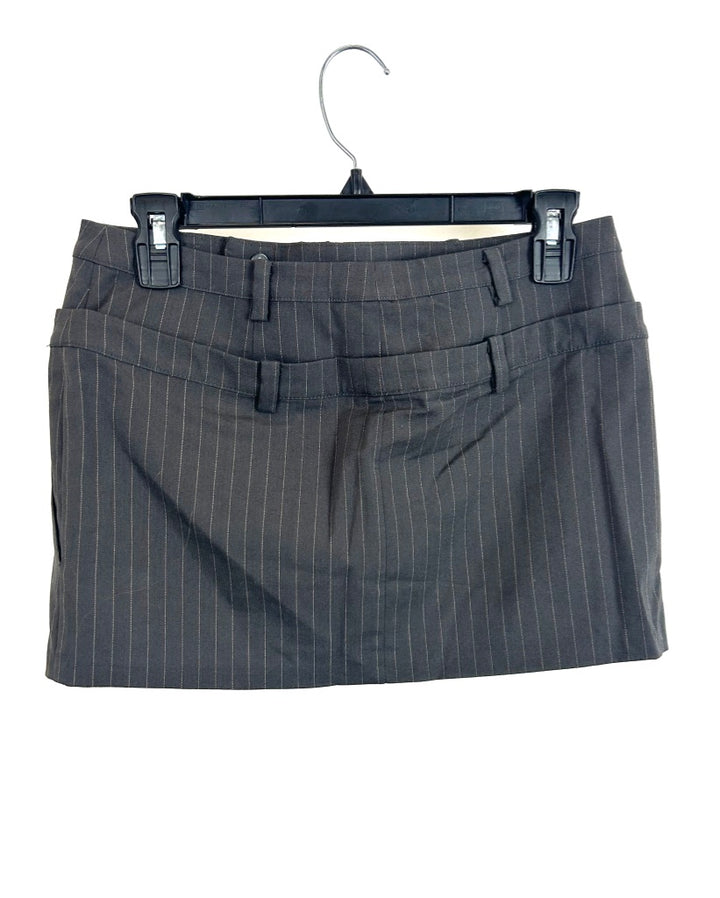 Lovers & Friends Gray Pinstripe Mini Skirt - Extra Small