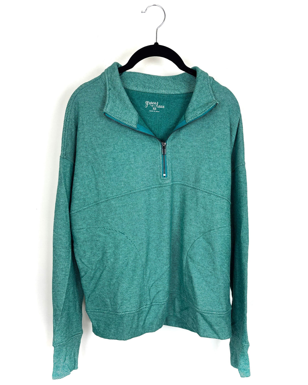 Green Quarter Zip Up - Size 2/4
