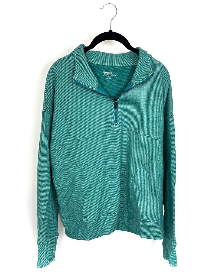 Green Quarter Zip Up - Size 2/4