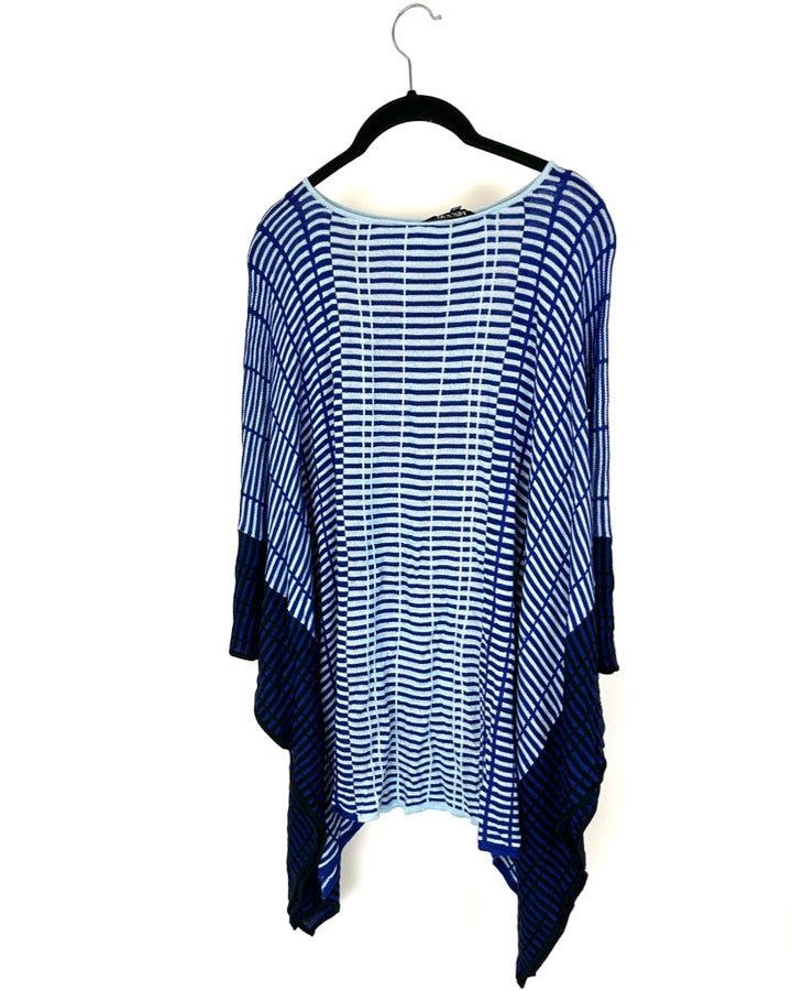 Blue Pattern Handkerchief Tunic Top - Extra Small