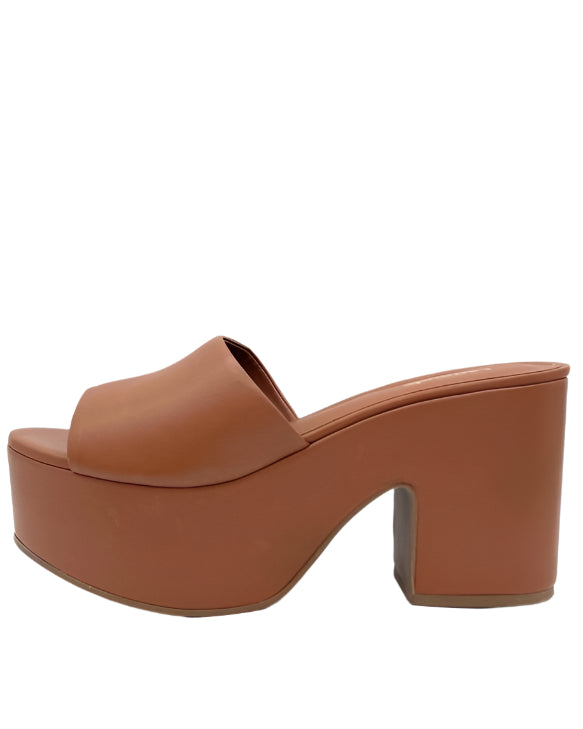 Tan Leather Platform Sandal - Size 7.5