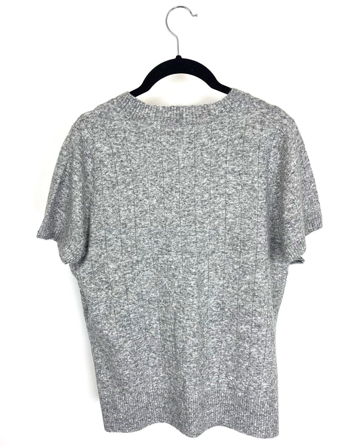 Grey Ribbed Sweater T Shirt - Size 4/6