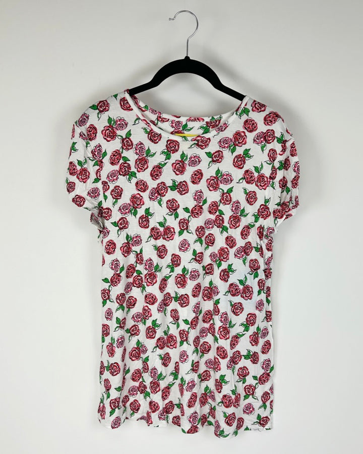 Rose Print Pajama Set - Size 2/4