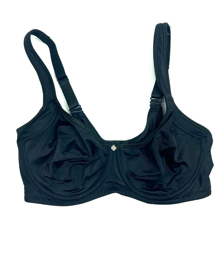 Black Thick Strap Unpadded Bra - Size 38C