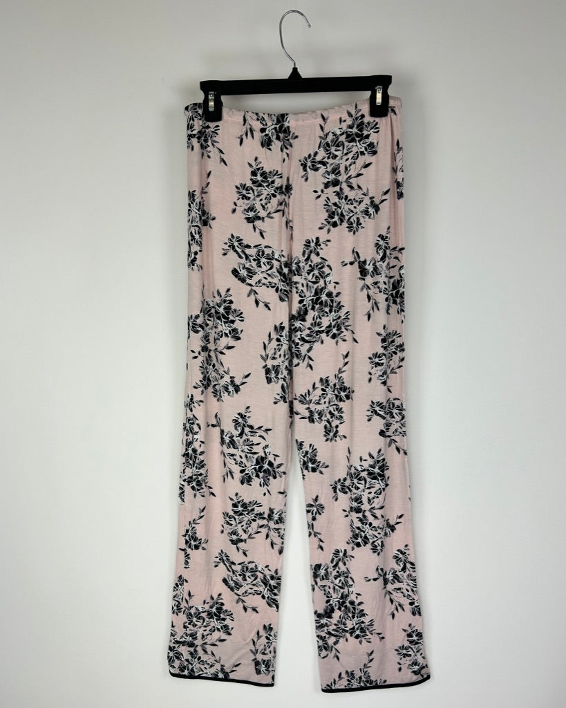 Pink and Black Floral Pajama Set - Size 4/6