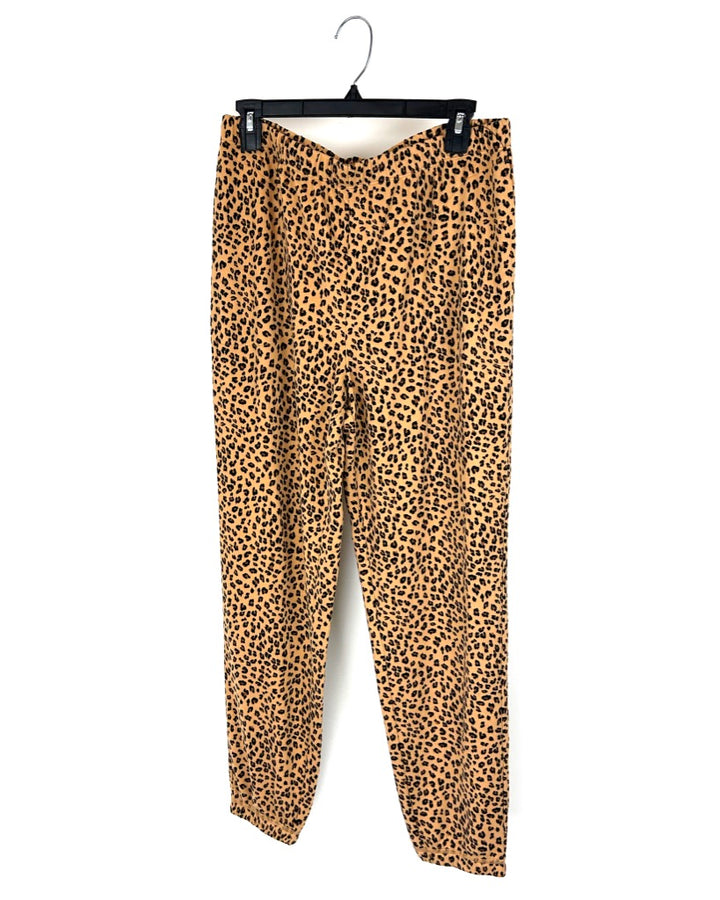 Leopard Print Jogger Pajama Bottoms - Medium