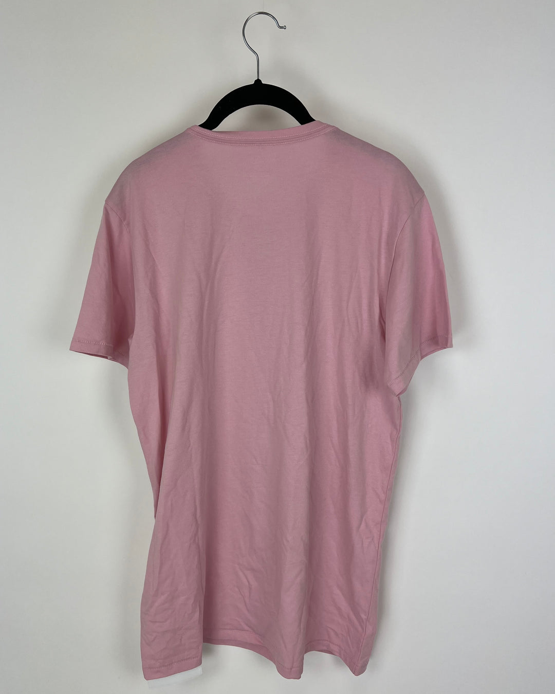 MENS Baby Pink T-Shirt with Buttons - Slim Fit Medium