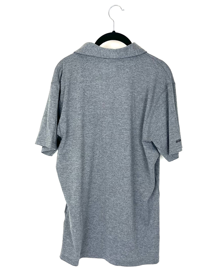 MENS Blue Grey Short Sleeve Golf Shirt - Standard and Slim Fit Medium