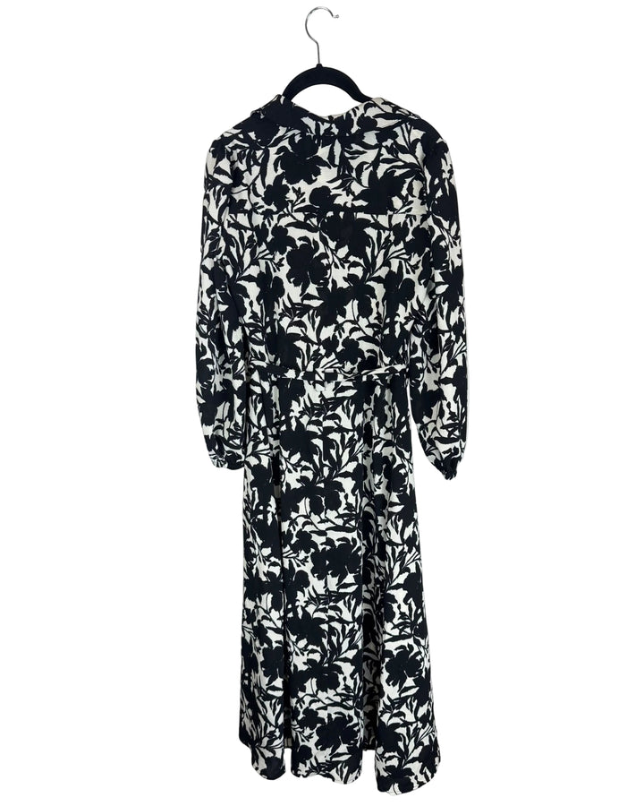 Long Sleeve Black and White Dress - Size 2/4