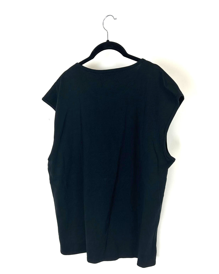 MENS Black Sleeveless Top - Medium