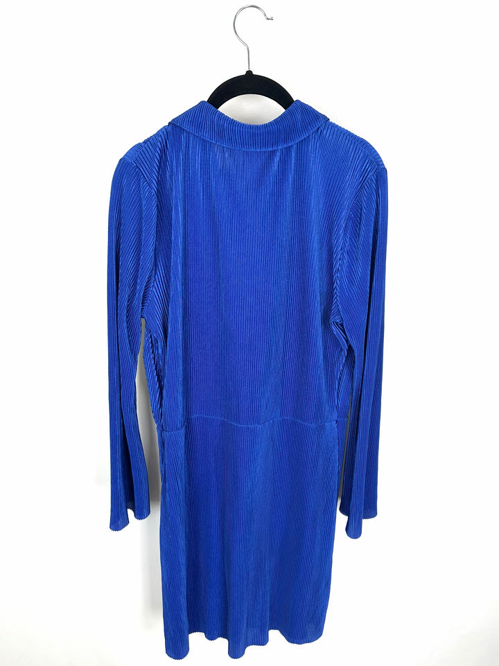 Blue Textured Long Sleeve Dress- Size 6/8