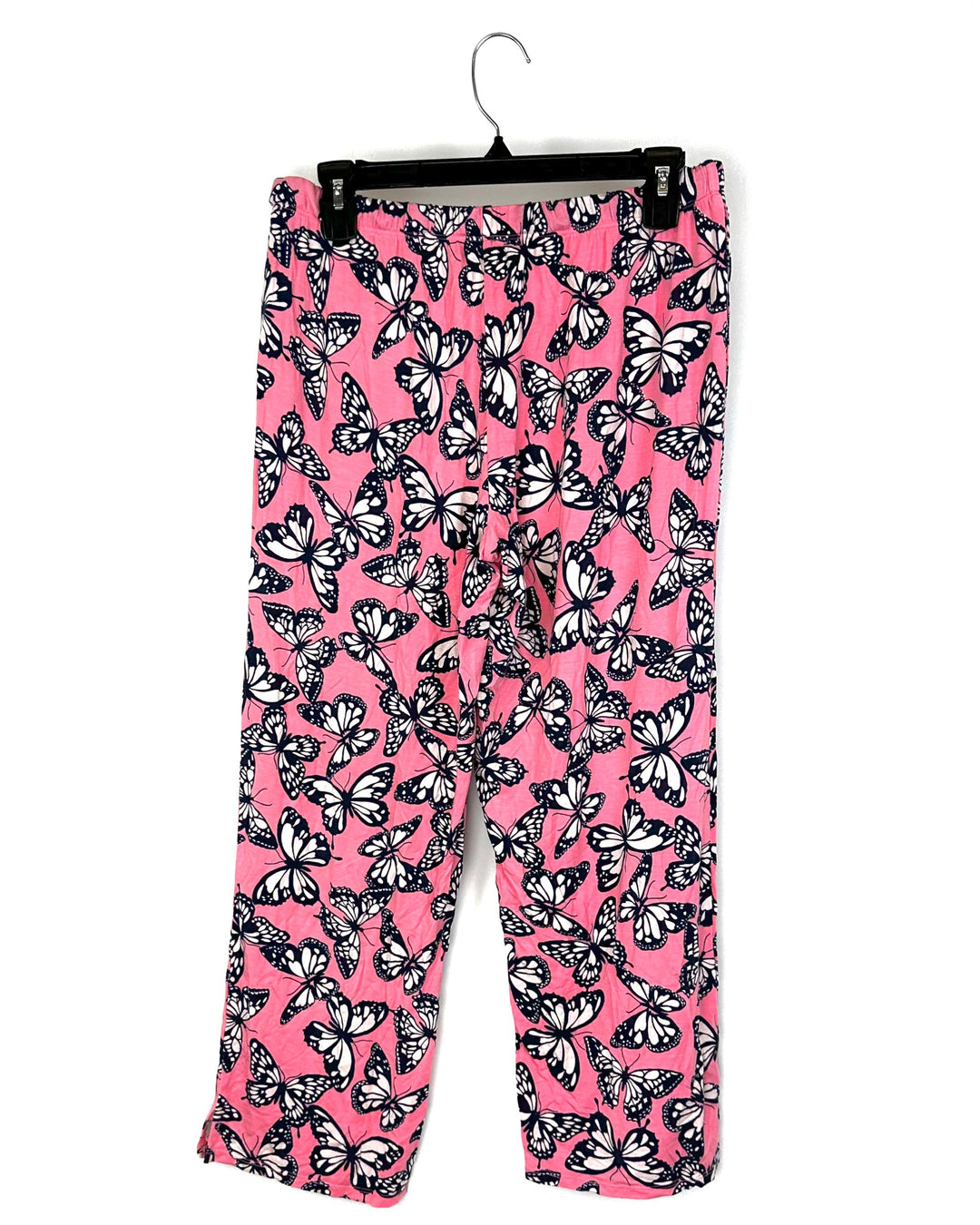 Pink Butterfly Pajama Pant Set - Small