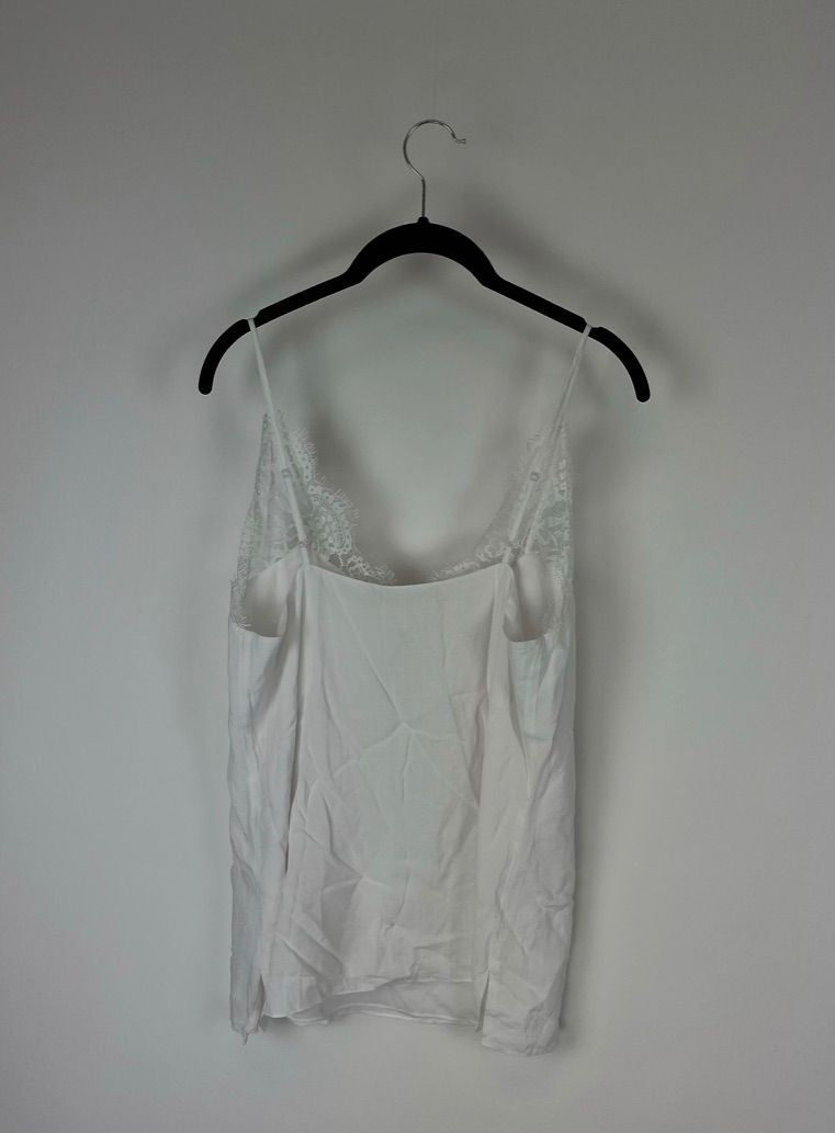 White Lace Detail Blouse - Size 4