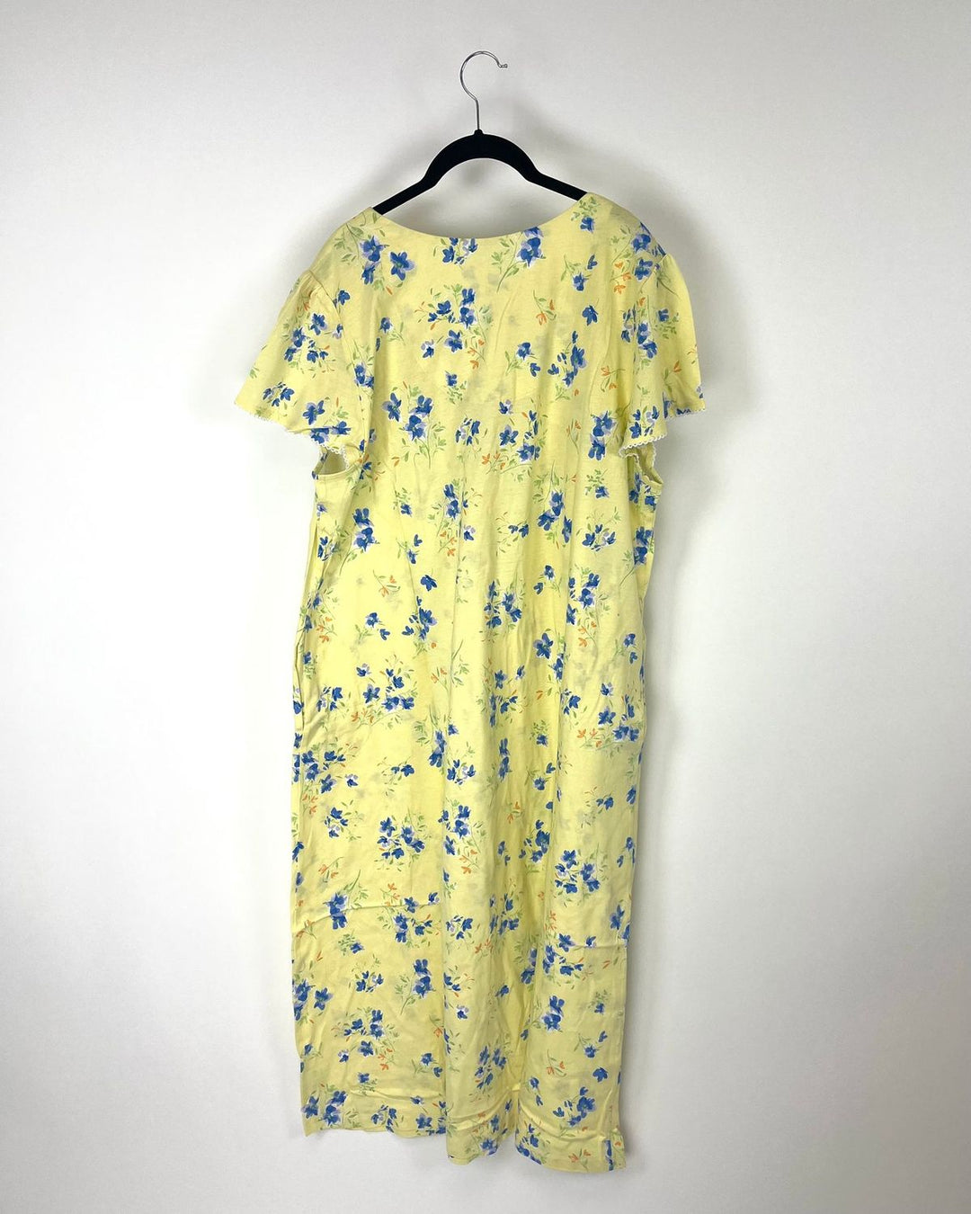 Yellow Floral Design Nightgown - Size 1X