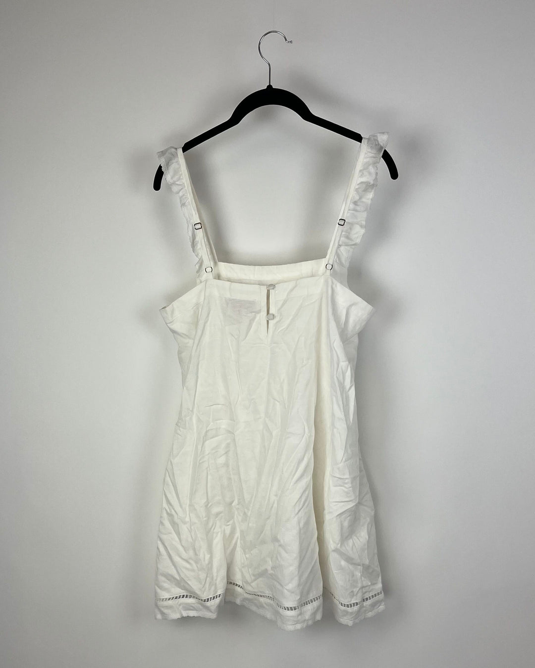 White Ruffle Strap Dress - Small