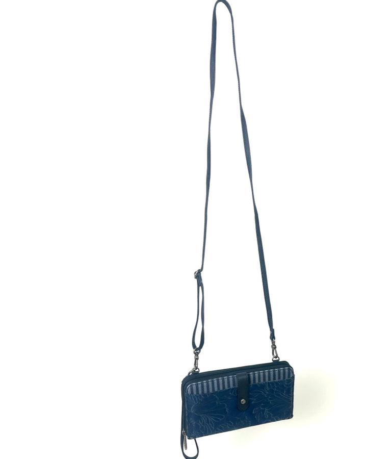 Blue Pattern Crossbody Bag / Wristlet