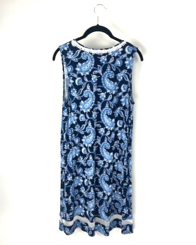 Blue Paisley Lounge Dress - Small