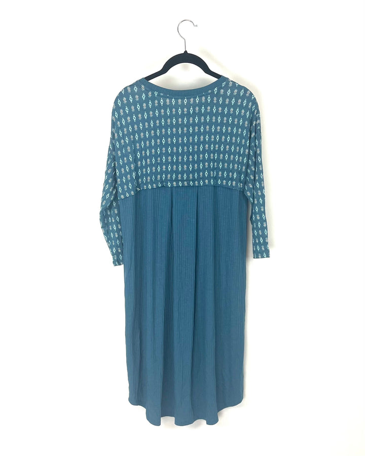 Blue Pattern Soft Dress - Size 2-4