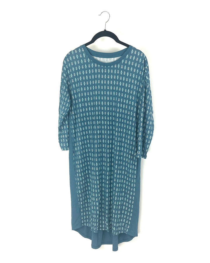 Blue Pattern Soft Dress - Size 2-4