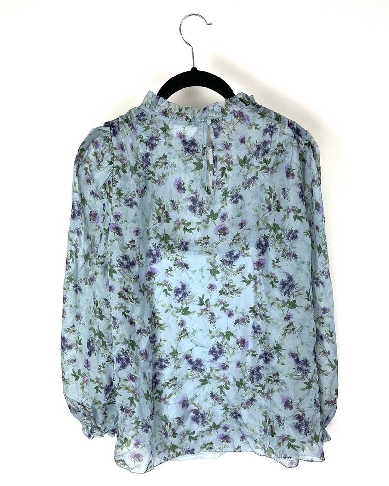 Blue Floral Top - Size 4-6