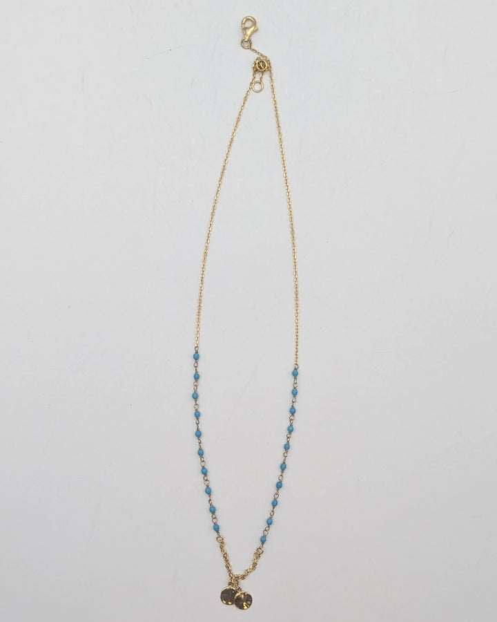 Blue and Gold Pendant Necklace