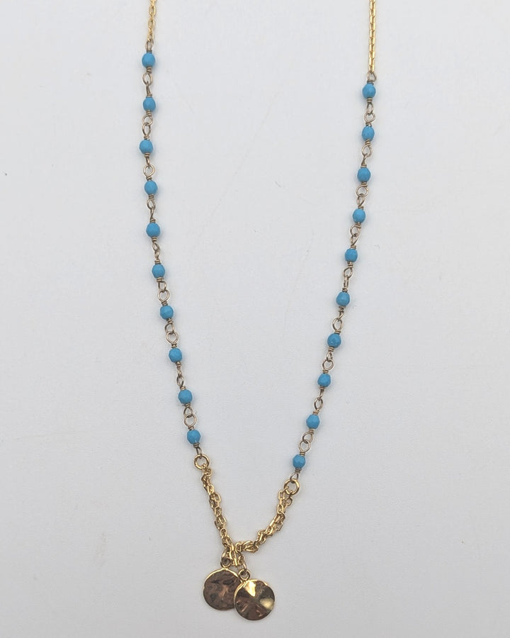 Blue and Gold Pendant Necklace
