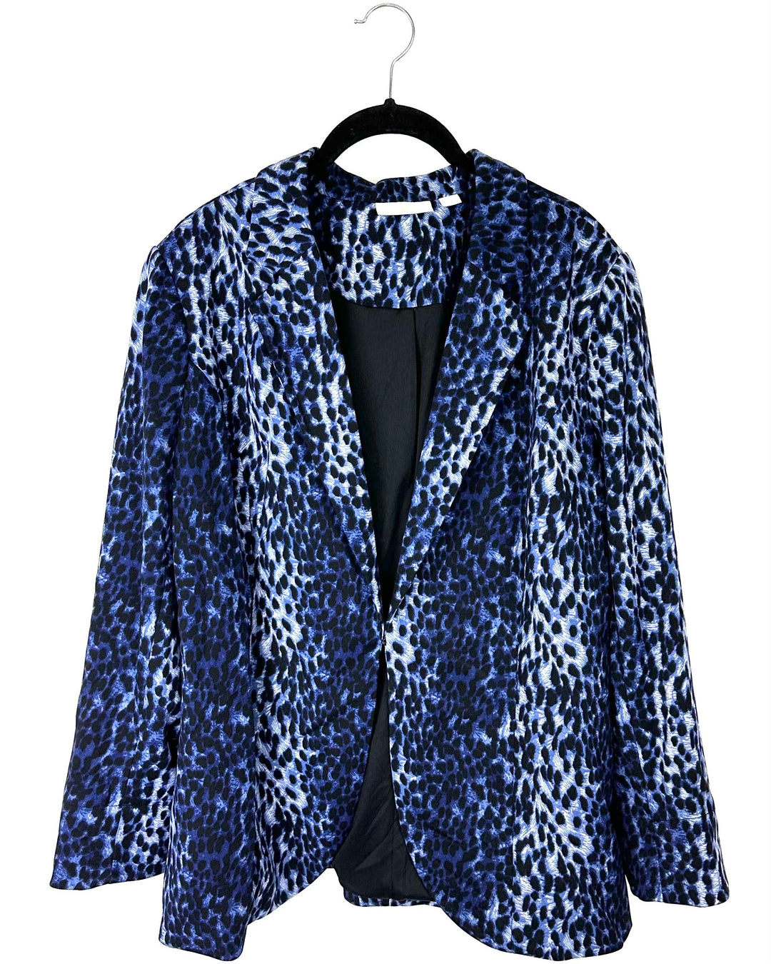 Blue Leopard Print Blazer - Size 14-16