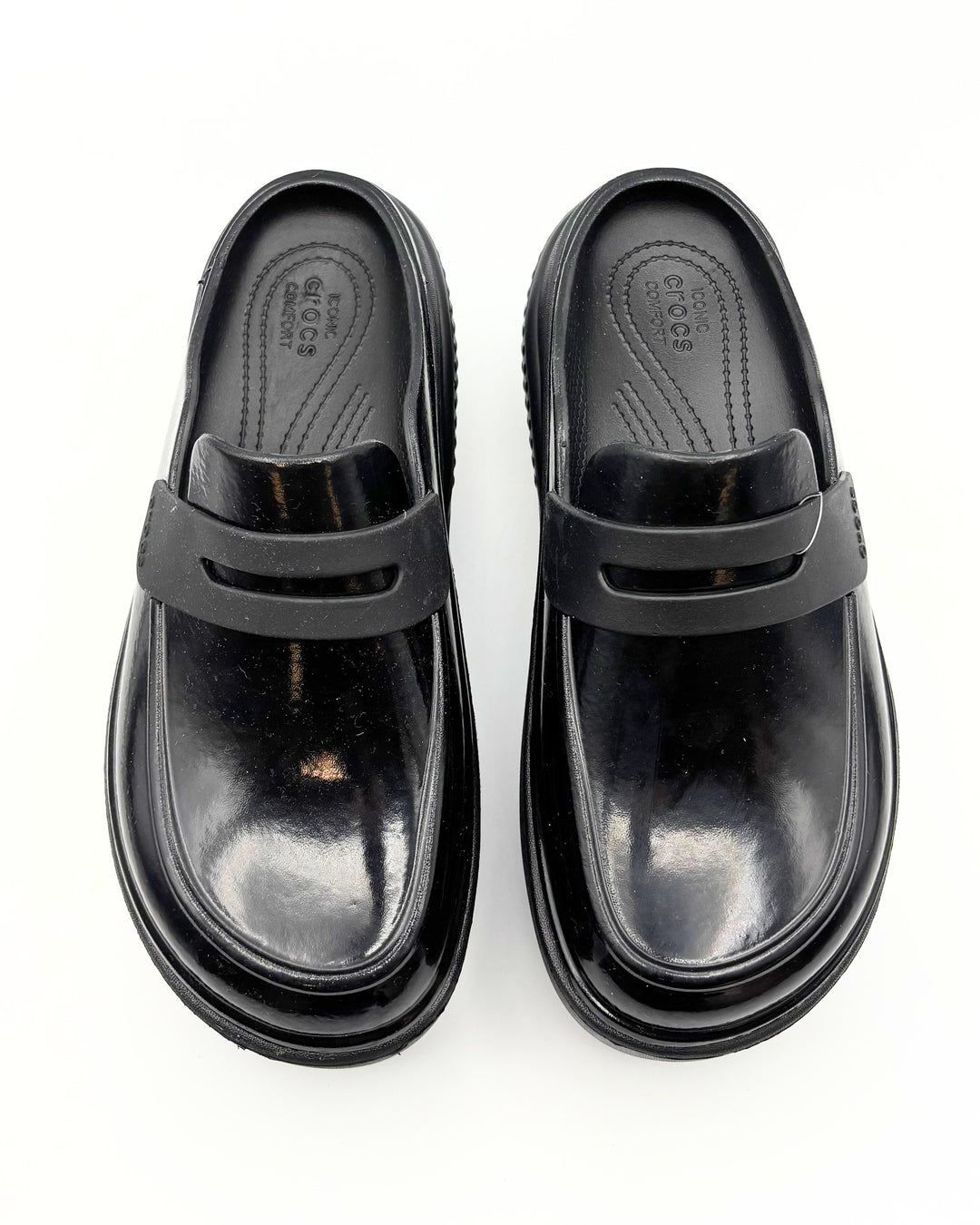 Crocs Platform Black Loafer Slides - Women's Size 9