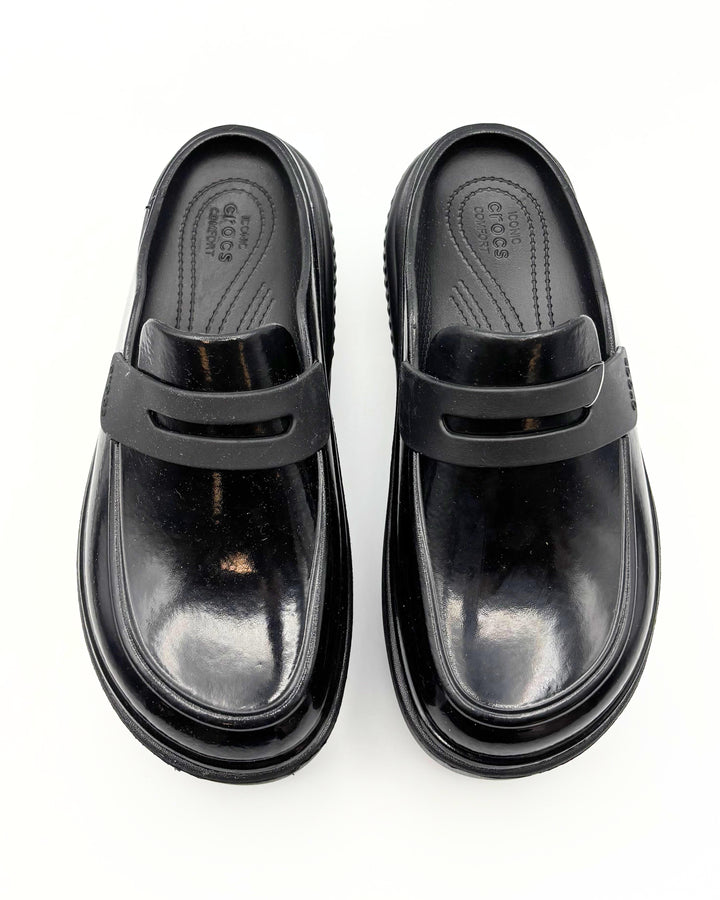 Crocs Platform Black Loafer Slides - Women's Size 9