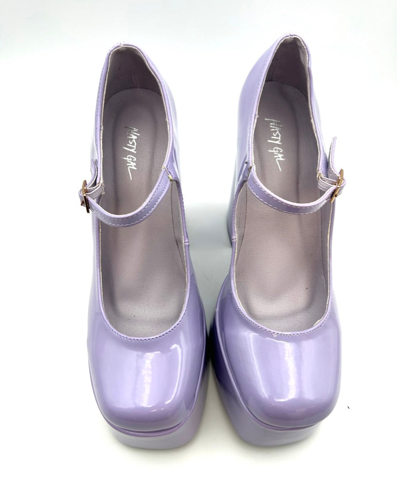 Nasty Gal Lilac Platform Mary Jane Heels - Size 6