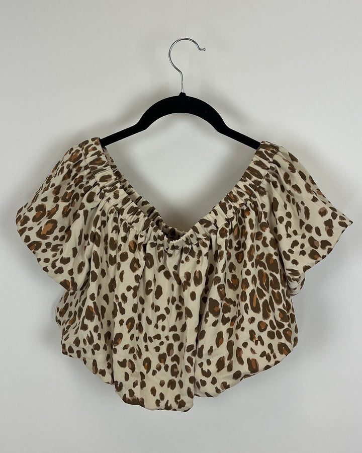 Cheetah Off The Shoulder Top - Size 4/6