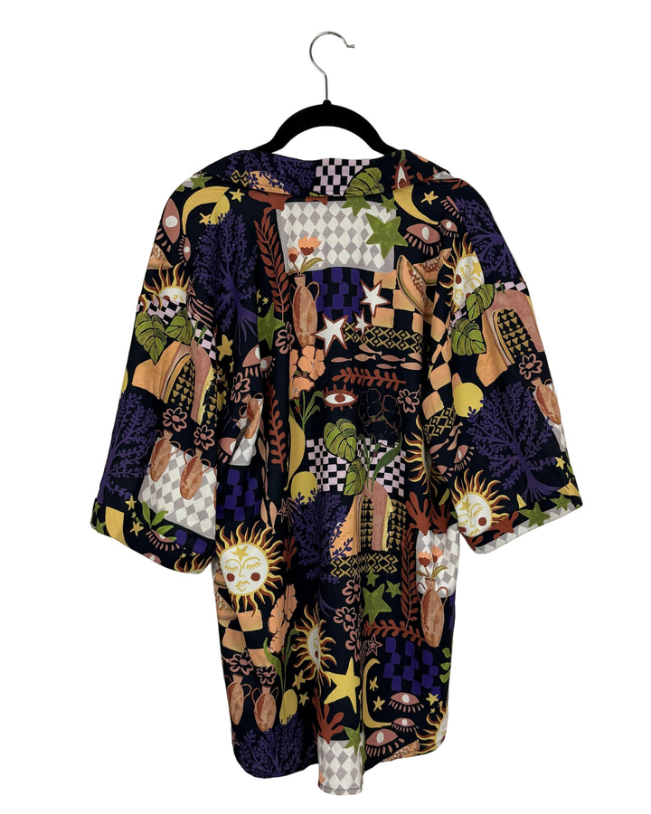 Fun Pattern Button Up Top- Size 6/8
