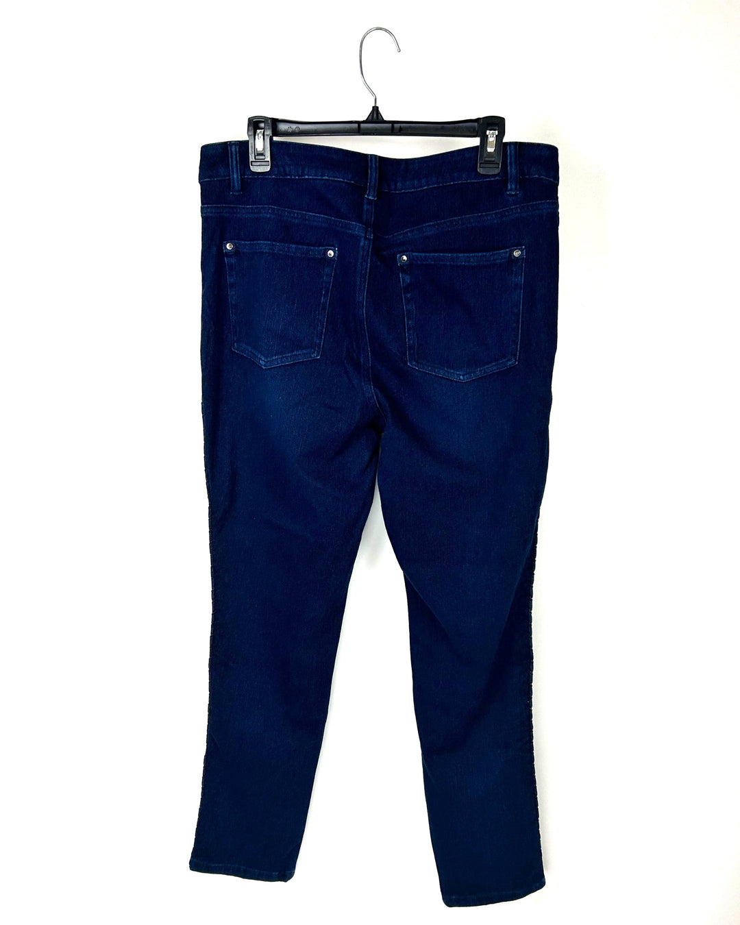 Dark Wash Braid Denim Pants - Size 12