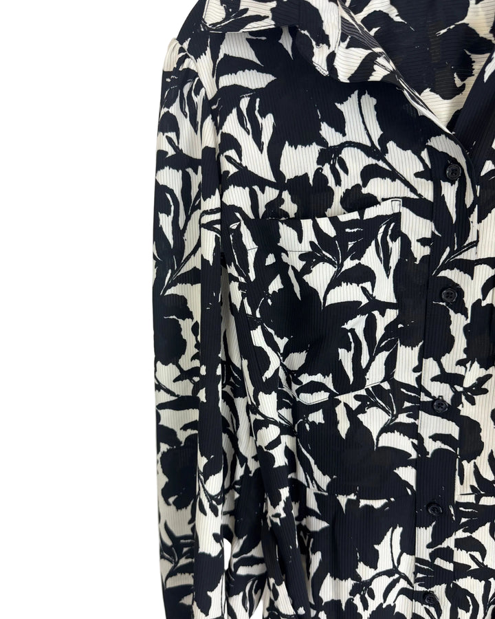 Long Sleeve Black and White Dress - Size 2/4