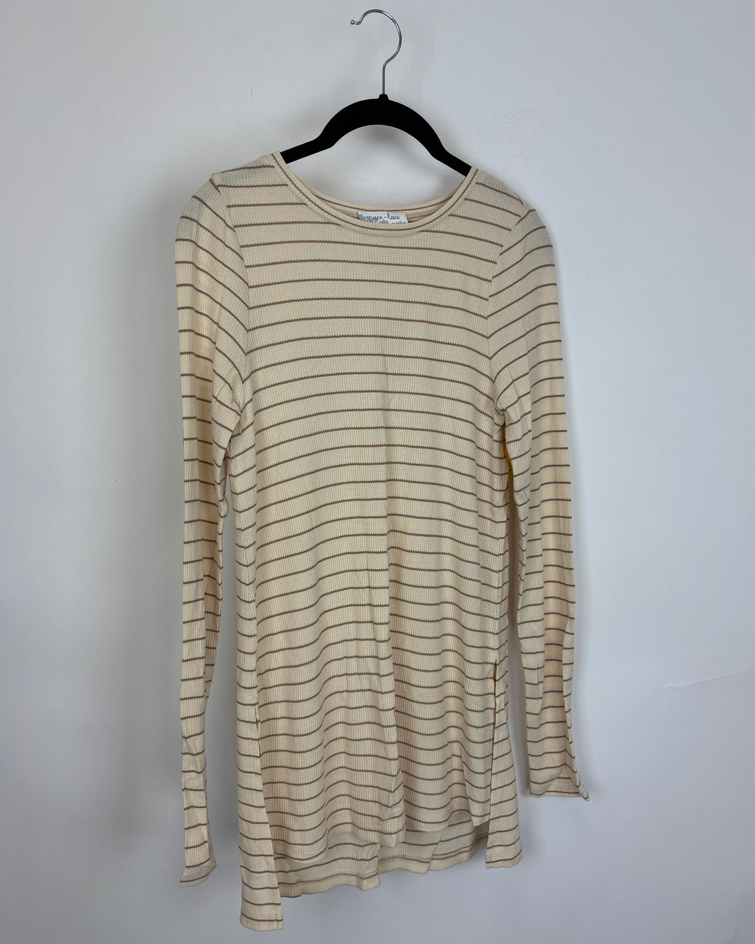 Beige Striped Long Sleeve Top - Size 2/4