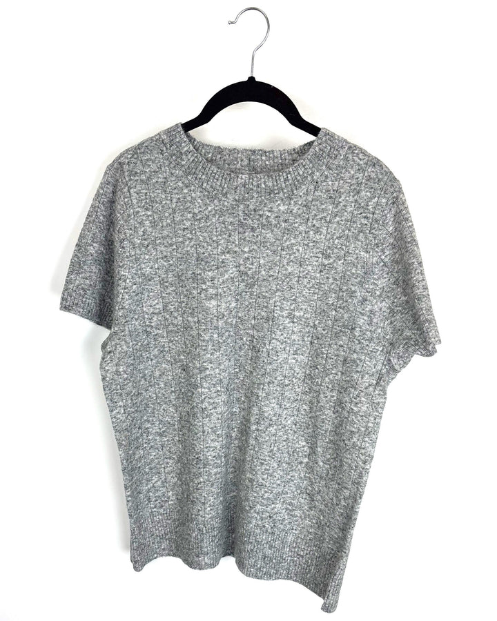Grey Ribbed Sweater T Shirt - Size 4/6