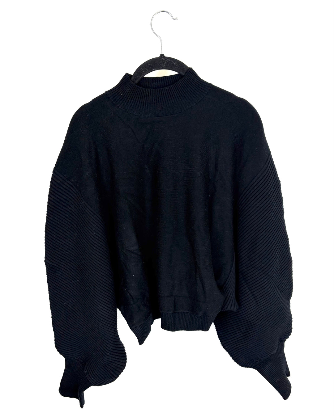 Black Mock Neck Cropped Sweater - Size 6/8