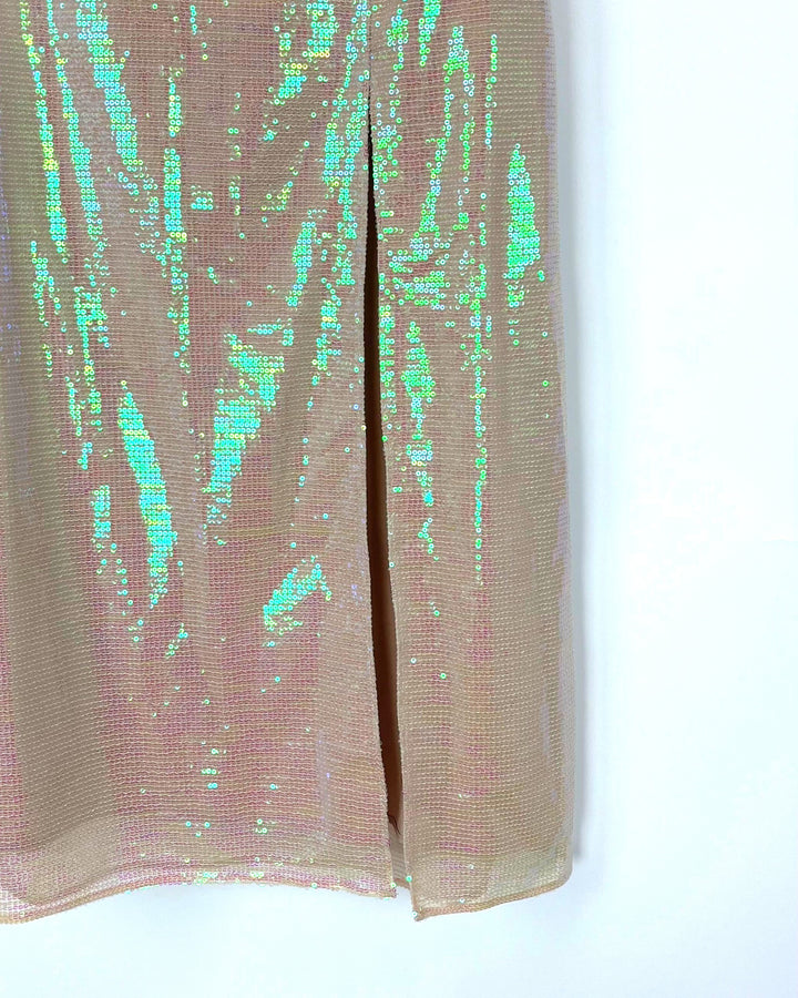 Nude Sequin Skirt - Size 0, 2, and 8