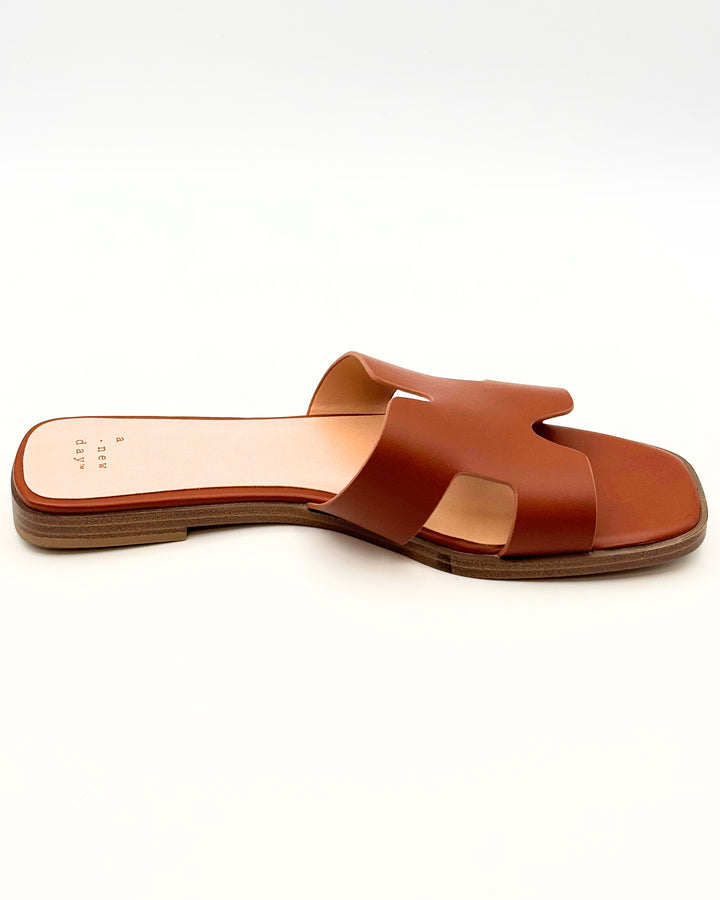 A New Day Brown Slides - Size 8.5