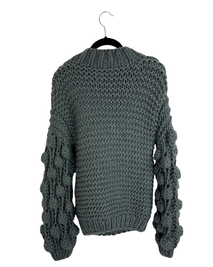 Gunmetal Multi-Textured Sweater - Size 4/6
