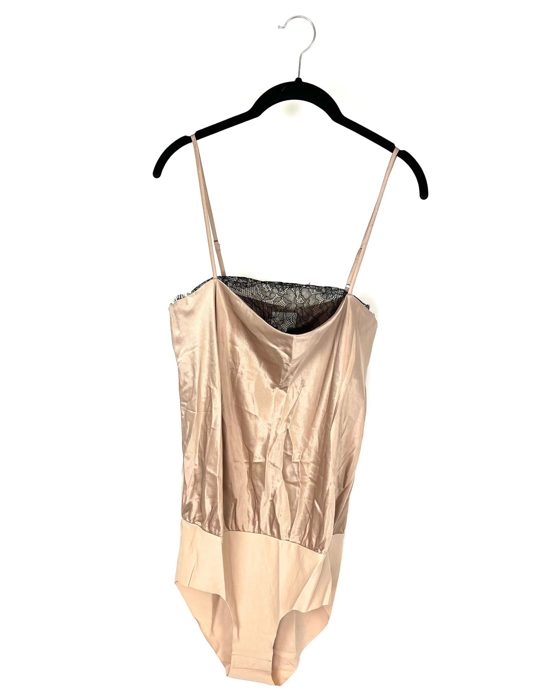 Black Lace Beige Bodysuit - Size 4-6