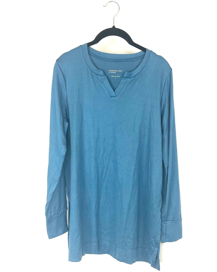 Blue V-Neck Long Sleeve Top - Size 6/8 and 10/12