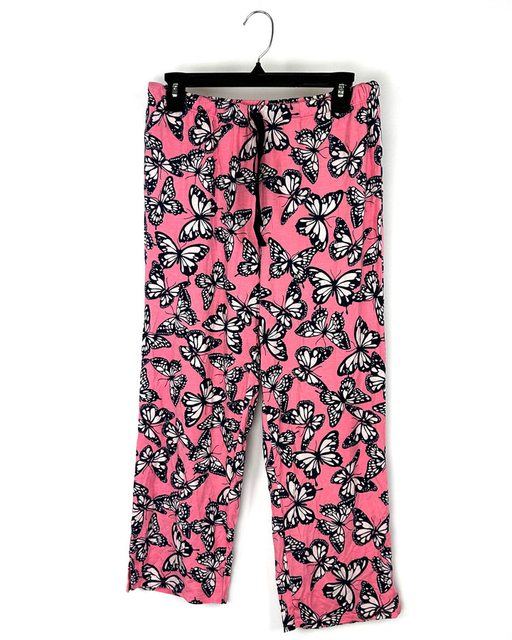 Pink Butterfly Pajama Pant Set - Small
