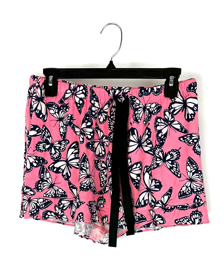 Pink Butterfly Pajama Shorts Set - Small