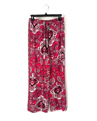 Pink Paisley Pajama Pants - Small