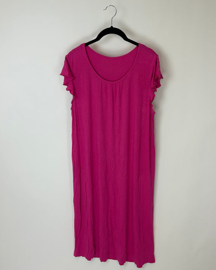 Soft and Stretchy Dark Pink Nightgown - Size 6/8