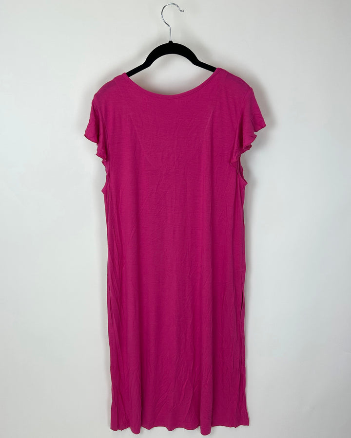 Soft and Stretchy Dark Pink Nightgown - Size 6/8